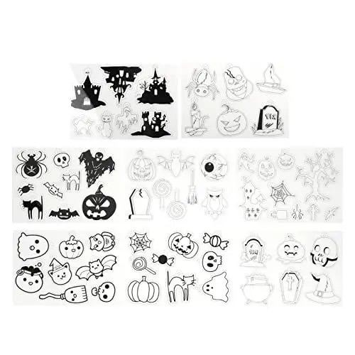 Produktbild: Tbest Schrumpffolien aus Papier, 8 Stück, Schrumpffolien Im Loween-Stil, Breite Anwendung, Einfach zu Erstellende Schrumpffolie aus Papier oder Schlüsselanhänger, Schmuck DIY