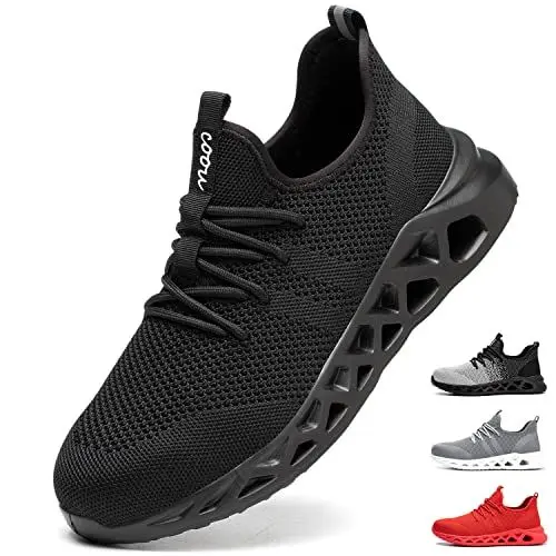 Produktbild: TBNOI Sicherheitsschuhe Herren Leicht Arbeitsschuhe Sportlich Damen Stahlkappenschuhe Schutzschuhe Atmungsaktiv 9091/Schwarz47