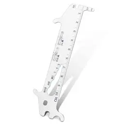 Produktbild: TBoonor Kettenmesslehre 7-in-1 Kettenlehre Fahrrad, Kettenverschleißlehre Multitool mit Kettenhaken,Lineal 10cm,14G Fahrrad Speichenschlüssel für Shimano, Avid, Hayes, Magura, Silber