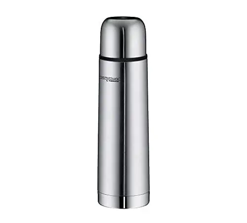 Produktbild: TC BEVERAGE BOTTLE 0,50l, steel mat, Thermosflasche aus Edelstahl, 12 h heiß / 24 h kalt, absolut dicht mit Drehverschluss und Becher, für Uni, Schule, Büro, Reisen, by THERMOS, Isolierflasche