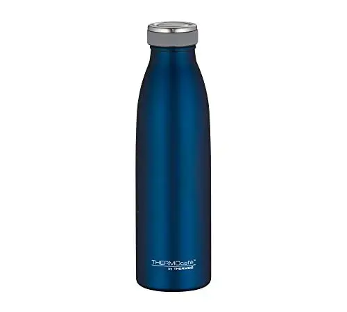 Produktbild: TC BOTTLE 0,50l, saphire blue, Thermosflasche aus Edelstahl, 12 h heiß / 24 h kalt, absolut dicht für Schule, Büro, by THERMOS, direkt aus Edelstahl trinken, Wasserflasche kohlensäurefest