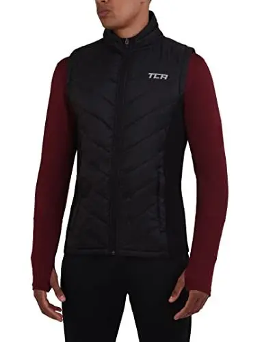 Produktbild: TCA Herren Excel Runner Leichte und gepolsterte Weste mit Reißverschlusstaschen - Schwarz, L