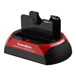 Produktbild: Tccmebius USB 3.0 Festplatten Dockingstation, TCC-S868-DE USB 3.0 an 2,5 3,5 Zoll SATA IDE Dual Slots Externes Festplattengehäuse, zum 2,5 