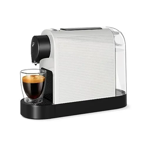 Produktbild: Tchibo Cafissimo „Pure Plus“ Kaffeemaschine Kapselmaschine für Caffè Crema, Espresso und Kaffee | 0,8l | 1250 Watt | 11,9 x 33,7 x 24 cm | Weiß