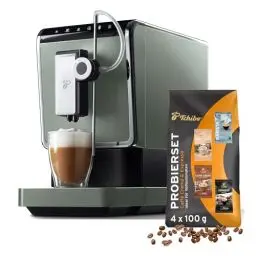 Produktbild: Tchibo Kaffeevollautomat Esperto Pro mit One Touch Funktion für Caffè Crema, Espresso und Milchspezialitäten, Metallic Mint - INKLUSIVE Kaffeeprobierset GRATIS