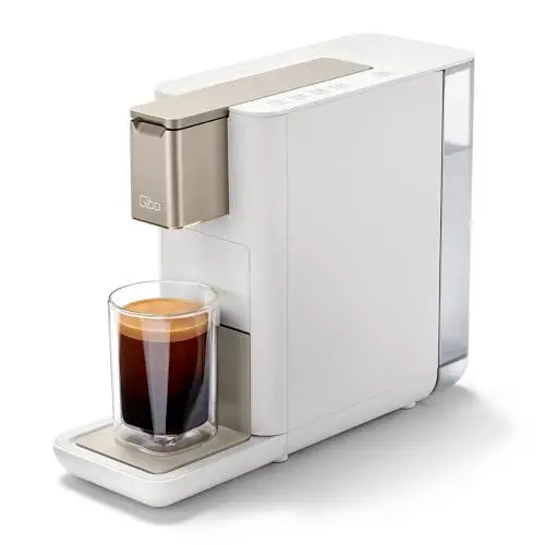Produktbild: Tchibo Qbo ICONIC Premium Kapselmaschine für Espresso, Caffè und Caffè Grande, kompaktes, innovatives Design, Light Gold