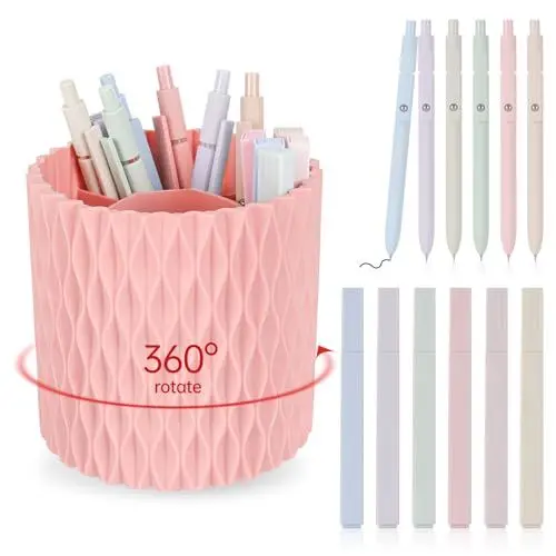 Produktbild: TCJJ 13 Pcs Stiftehalter Schreibtisch,360° Drehbarer Stifthalter Mit kugelschreiber Und Markerstiften, Makeup-Pinselhalter für Mädchen Und Frauen,Schreibtischorganizer für Zuhause, Büro Und Schule ﻿