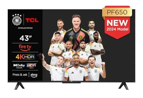 Produktbild: TCL 43PF650 43-Zoll 4K Ultra HD, HDR TV, Smart LED Fire TV (Dolby Vision, Dolby Atmos, DTS, HDR 10, Alexa integriert, Airplay2, Miracast)
