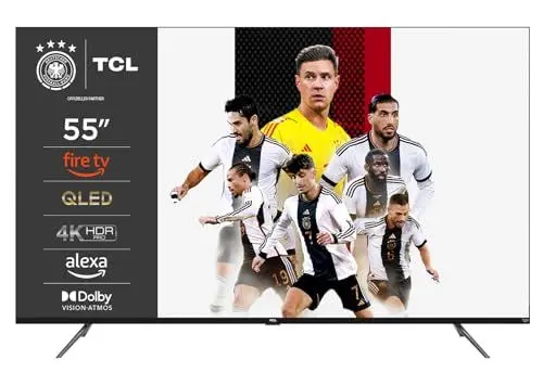 Produktbild: TCL 55CF630 139cm (55 Zoll) QLED Fire TV (4K Ultra HD, HDR 10+, Dolby Vision & Atmos, Smart TV, Game Master, 60Hz Motion clarity, Press & Ask Alexa), Schwarz