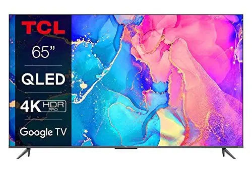 Produktbild: TCL 65C639 65 Zoll (164cm) QLED Fernseher, 4K UHD, Google TV, HDR Premium, 60Hz Motion Clarity (120Hz DLG), Dolby Vision & Atmos, 2.0 ONKYO Sound, Sprachsteuerung, Metallgehäuse, Alexa kompatibel