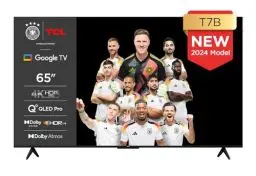 Produktbild: TCL 65T7B 65-Zoll QLED Pro Fernseher, 4K Ultra HD, HDR Pro, Smart TV Unterstützt von Google TV (Dolby & Atmos, Motion Clarity, Freihändige Sprachsteuerung, Kompatibel mit Google Assistant & Alexa)