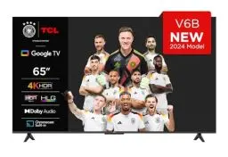 Produktbild: TCL 65V6B 65 Zoll, 4K Ultra HD, HDR TV, Smart TV unterstützt von Google TV (Dolby Audio, Motion Clarity, Sprachsteuerung, Kompatibel mit Google Assistant, Chromecast eingebaut