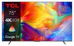 Produktbild: TCL 75P739 75 Zoll Fernseher, 4K HDR, Ultra HD, Smart TV Powered by Google TV, Rahmenloses Design (Dolby Vision & Atmos, Freihändige Sprachsteuerung, Kompatibel mit Google Assistant & Alexa)