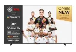 Produktbild: TCL 98QM8B Fernseher MiniLED 98 Zoll, QLED, 144Hz, 4K HDR Premium 1600nits, Google TV, Dolby Atmos, Onkyo, Game Master Pro 2.0