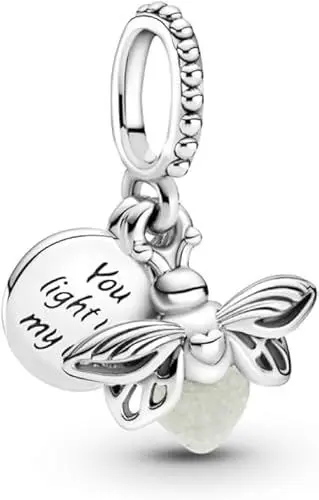 Produktbild: TCZNAF Glow in the Dark- Glühwürmchen Charms Anhänger Silber 925 für Armbänder, kompatibel mit europäischen Armbändern und Halskette Schmuck für Frauen