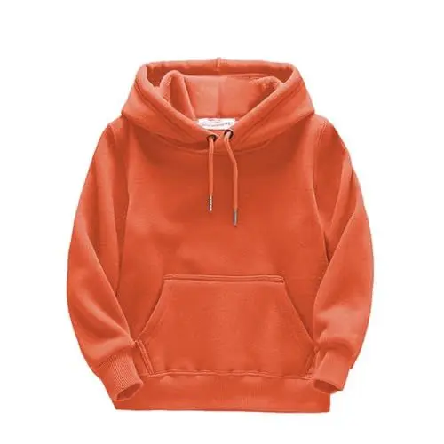 Produktbild: TDEOK Kind Kleinkind Mädchen Solide Langarm Mit Kapuze Verdickte Warme Sweatshirt Pullover Bluse Tops Outfits Kleidung Kinderpullover Für Jungs 140 (Orange, 8-10 Years)