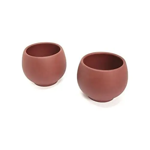 Produktbild: TEA SOUL Zisha 2 100ml, typische chinesische Teetassen aus einem bestimmten roten Ton aus Yixing, Keramik, braun, 6.3 x 6.3 x 5 cm, 2