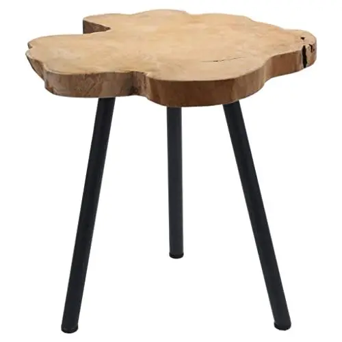 Produktbild: Teakholz Beistelltisch J010 Holztisch Wurzelholz Dreibeintisch aus Massivholz