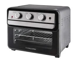 Produktbild: Team Kalorik TKG AFO 2000 Airfryeroven Heißluft- Ofen, Friteuse & Dörrautomat XL Garraum 22 L Fassungsvermögen inkl. Drehspieß, emailliertes Backblech, 1700 W, schwarz/grau
