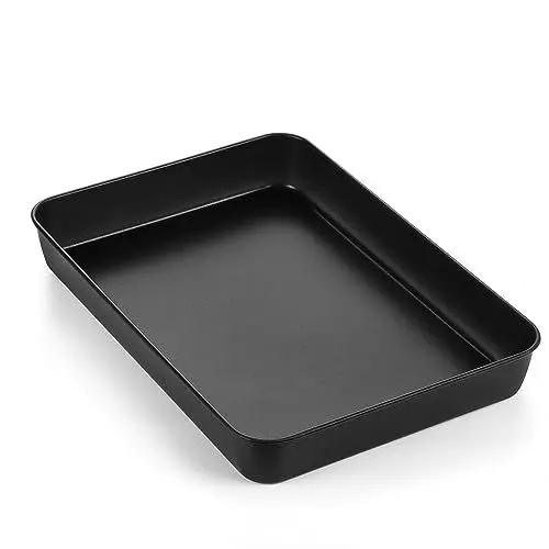 Produktbild: TEAMFAR Backblech, Edelstahl Antihaft Auflaufform Kuchenblech, Rechteckigies Tiefes Backform Fettpfanne für Kuchen/Lasagne/Brownie, Gesund & Leicht zu Reinigen, 26,5x20,5x4,7cm