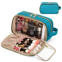 Produktbild: Teamoy Reise Make up Organizer, Kosmetiktasche für Make up Pinsel, Make up Kulturbeutel mit Griff, Beauty Essentials und mehr, Grün