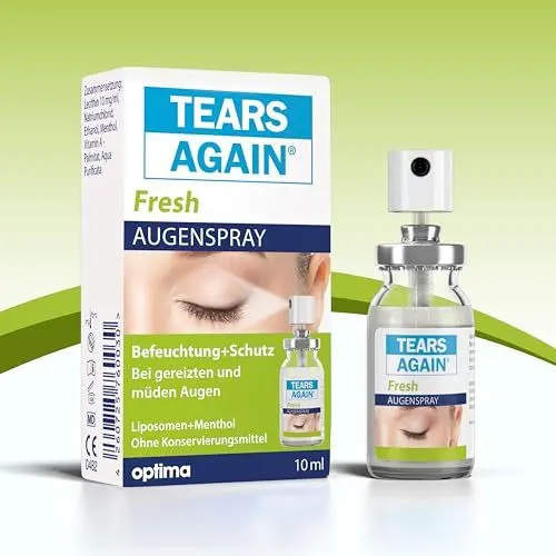 Produktbild: TEARS AGAIN Fresh 10ml - Augenspray gegen trockene Augen, auch für Kinder geeignet - Hilft bei müden und gereizten Augen - Ohne Konservierungsstoffe - Frische Augen mit Menthol