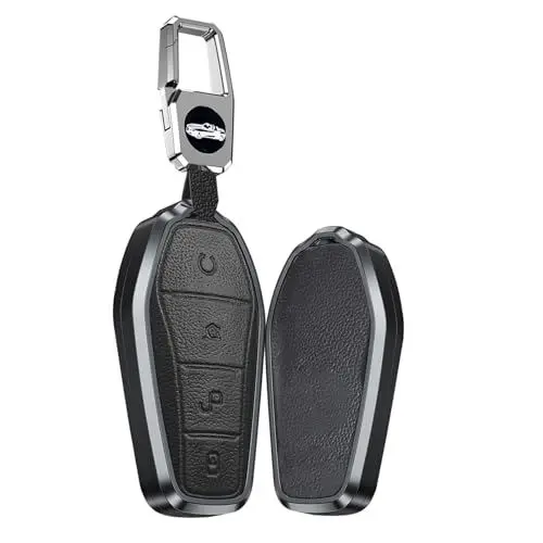 Produktbild: TECART TPU Smart Autoschlüssel Hülle Cover Passt für Volvo XC40 Recharge P8 XC60 XC90 XC70 S60 S80 S90 C30 Polestar 1 2 Zubehör süßes Auto Schlüssel Schlüsselhülle Schlüsselanhänger Silber-Schwarz C
