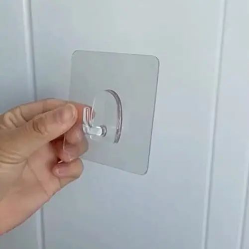 Produktbild: TECBULL® 8 Magische Haken XL, rückstandslos ablösbar, wiederverwendbar, transparent, beinahe unsichtbar, ohne Acrylkleber, Mehrzweckhaken, Klebehaken, selbstklebend, durchsichtig