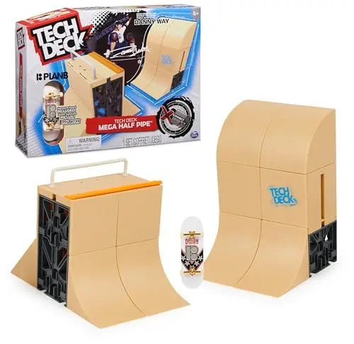 Produktbild: Tech Deck, Danny Way Mega Half Pipe X-Connect Park Creator, anpassbares Rampenset mit besonderem Plan B Fingerboard, Kinderspielzeug für Jungen und Mädchen