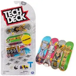 Produktbild: Tech Deck, Ultra-Deluxe Fingerboard 4er-Set, mit authentischer Skateboard-Grafik - zum Sammeln, Umbauen und für Coole Tricks, ab 6 Jahren