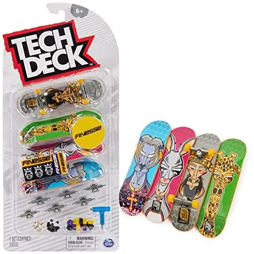 Produktbild: Tech Deck, Ultra-Deluxe Fingerboard 4er-Set, mit authentischer Skateboard-Grafik - zum Sammeln, Umbauen und für Coole Tricks, ab 6 Jahren