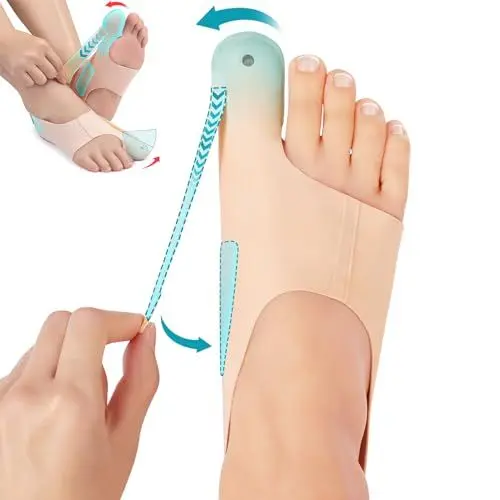 Produktbild: Tech Love Hallux Valgus Korrektor, Hallux Valgus Socken Entlastung des Ballenzeh Rutschfester Fersenriemen Waschbar Unisex 1 Paar