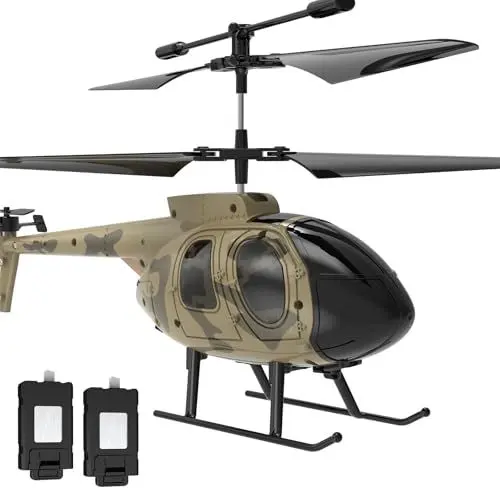 Produktbild: tech rc Ferngesteuert Hubschrauber mit 2 Akku, 2.4Ghz RC Helikopter mit Schwebefunktion, Landung/Login mit einem klick, 2 Geschwindigkeitseinstellungen, Flugzeug Spielzeug für Kinder ab 14