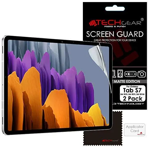 Produktbild: TECHGEAR 2 Stück Anti Glare Matt Displayfolie Kompatibel mit Samsung Galaxy Tab S7 (11 Zoll), Matt Displayfolie, Matte Anti Glare Blendschutz Schutzfolie für Samsung Tab S7 2020 (SM-T870 / SM-T875)