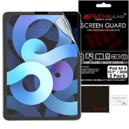 Produktbild: TECHGEAR 2 Stück Anti Glare Matt Displayfolie Kompatibel mit iPad Air 4 (2020 4. Generation) Matt Displayfolie, Matte Anti Glare Blendschutz Schutzfolie für iPad Air 4 10.9 Zoll