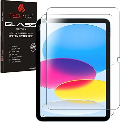Produktbild: TECHGEAR 2 stück Displayschutz aus Glas für iPad 11. und 10. Generation, Displayschutz aus gehärtetem Glas (9H Härte) (Kristallklar) (Kratzfest) (Blasenfrei) für iPad 11 (A16) 2025/10,9 zoll 2022