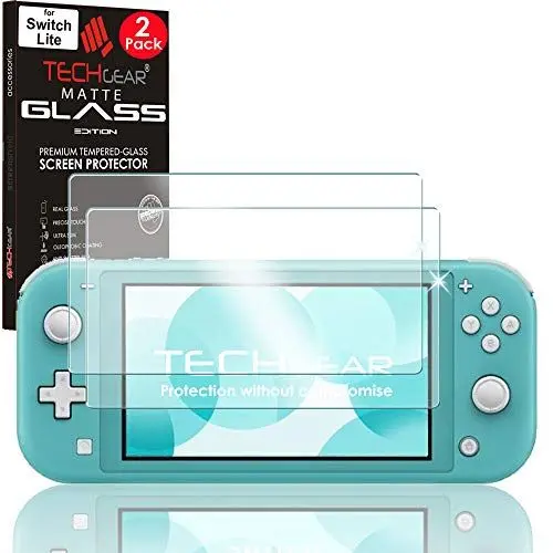 Produktbild: TECHGEAR (2 Stück Switch Lite Matt Schutzfolie - matt glas Switch Lite - Blendschutz Schutzfolie Auflage, Original-gehärtetes Glas-Displayschutzfolie