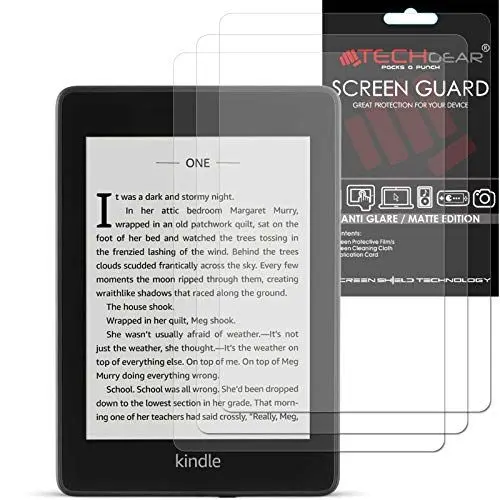 Produktbild: TECHGEAR 3 Stück Anti Glare Matt Displayfolie Kompatibel mit Amazon Kindle Paperwhite 4 (10. Generation 2018) Full screen Matt folie, Matte Blendschutz Schutzfolie