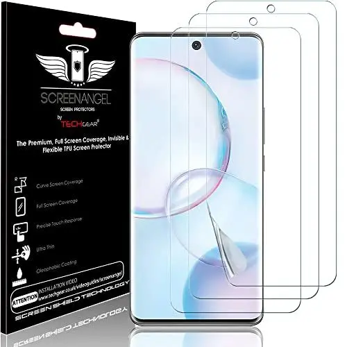 Produktbild: TECHGEAR (3 Stück Schutzfolie für Honor 50 5G (Screen Angel) (Full Screen Coverage) verstärkte TPU Displayschutz Folie mit Gesamte Bildschirm Deckung inkl. Gebogener Bereich