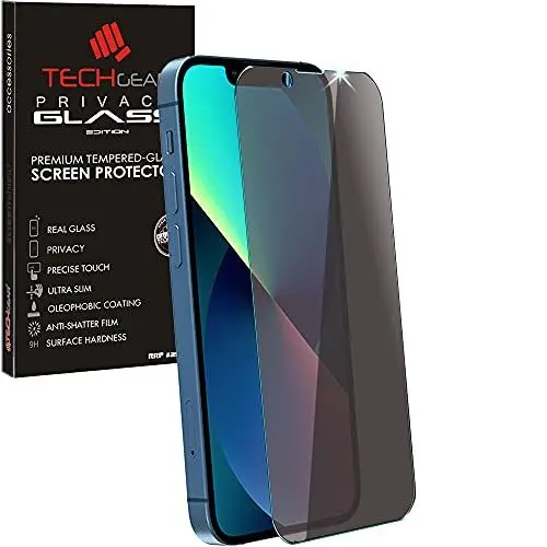 Produktbild: TECHGEAR Anti Spy Schutzfolie kompatibel mit iPhone 14 Plus, iPhone 13 Pro Max - Anti Spy PRIVACY Privatsphäre Schutzfolie Edition Displayschutzfolie aus gehärtetem Glas