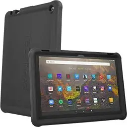Produktbild: TECHGEAR Bumper Schutzhülle für Neue Amazon Fire HD 10 / HD 10 Plus (2023/2021, 11. 13. Generation) (Kinderfreundlich) Silikon Soft Shell Anti-Rutsch Stoßfest hülle + Displayschutzfolie - Schwarz
