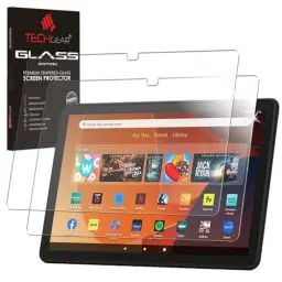 Produktbild: TECHGEAR Displayschutzfolie aus gehärtetem Glas für alle Amazon Fire HD 10 Zoll / HD 10 Kids Tablets (2023/13. Generation, 9H Härte, HD-Klarheit, kratzfest, blasenfrei, reaktionsschnell), 2 Stück