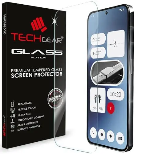 Produktbild: TECHGEAR GLASS Edition Kompatibel mit Nothing Phone 2a, Panzerglas Schutzfolie Handy Abdeckung (2.5D Runde Kante) (9H Härte) (Kristallklarheit) (Kratzfest) (Keine Blasen)