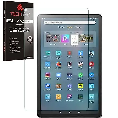 Produktbild: TECHGEAR GLAS für Amazon Fire Max 11 2023 Veröffentlichungs 13. Generation, Displayschutzfolie aus gehärtetem Glas (9H Härte) (Crystal Clarity) (Kratzfest) (Keine Bubble)