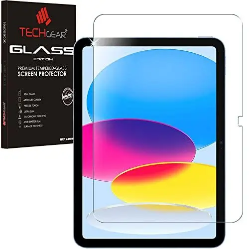 Produktbild: TECHGEAR Displayschutz aus Glas für iPad 11. und 10. Generation, Displayschutz aus gehärtetem Glas (9H Härte) (Kristallklar) (Kratzfest) (Blasenfrei) für iPad 11 (A16) 2025 / iPad 10,9 zoll 2022
