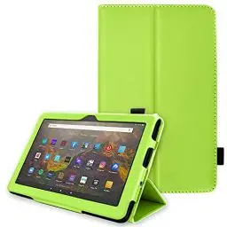 Produktbild: TECHGEAR Neue Fire HD 10 / HD 10 Plus Hülle - PU Leder Slim Hülle mit Ständer, Handschlaufe (Auto Schlaf/Wach) Schutzhülle Tasche für Amazon Fire HD10, HD 10 Plus (11. / 13. Generation 2023/2021)