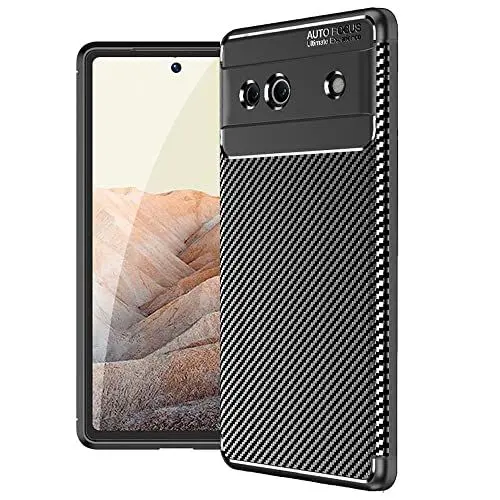 Produktbild: TECHGEAR Pixel 7a Hülle (CarbonFlex Hülle) Premium Flexibel Weich Stoßfest Slim Fit Case Cover mit Kohlefaser-Effekt Design für Google Pixel 7a
