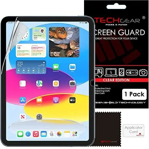 Produktbild: TECHGEAR Displayschutzfolien für iPad (A16) 11. und 10. Generation, TRANSPARENTE Displayschutzfolien kompatibel mit Apple iPad 11 2025 und iPad 10,9 zoll 2022