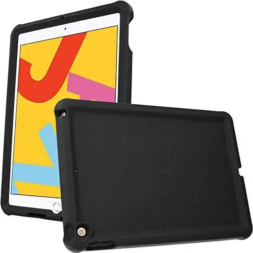 Produktbild: TECHGEAR Silikon Hülle für iPad 10.2 2021/2020/2019 (9. 8. 7. Generation) (Kinderfreundlich) Stark Schutzhülle Silikon Weicher Hülle Rutschfeste stoßfeste verstärkte Ecken + Displayschutzfolie,Schwarz