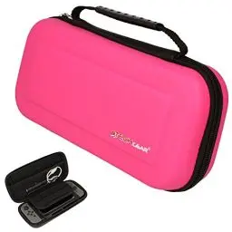 Produktbild: TECHGEAR Tasche Nintendo Switch, Nintendo Switch OLED Schutzhülle - Hard Schutz Carry Reisen und Speicherung hülle Cover - Tragetasche für Joy-Con Controller, Spiel Karten, Zubehör (Rosa)